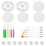 Cookie Decorating Kit Supplies Including 2 Acrylic Cookie Turntable 6 Cookie Scribe Needle 4 Silicone Mesh Mats 6 Cookie Decoration Brushes 8 Rubber Feet Bumpers