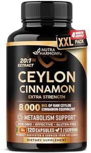 Ceylon Cinnamon Capsules - Extra Strength - Energy, Heart & Metabolism Support - for Men & Women - Pure Natural Extract 20:1 Supplement - Made in USA - GMO & Gluten Free, 120 Capsules, 4 Month Supply