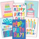 Hadley Designs 54 Colorful Happy Birthday Cards Bulk With Envelopes - Bulk Birthday Cards With Envelopes, Assorted Birthday Cards With Envelopes, Happy Birthday Card Pack, Kids Birthday Cards