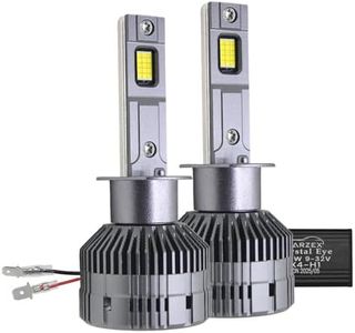Carzex Crystal Eye H1 Car Led High Beam Headlight Bulbs, 150W 12,000 Lumens Super Bright Automotive LED Headlight Conversion Kit for Cars 6500K Cool White, X4 Series (75 + 75W, 2Pc) (1 Year Warranty)