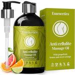 Essencetics Anti Cellulite Massage Oil (8 oz) - 100% Natural Anti Cellulite Oil, Helps Firms Skin, Slims & Reduces Fat Appearance - Skin Tightening Oil for Loose Skin with Grapefruit, Lemon & Sweet Orange Essential Oils