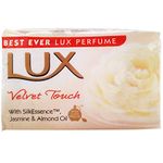 Lux Bath Soap - Velvet Touch with Silk Essence Jasmine and Almond Oil, 4x100g Pack