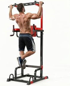 TLGREEN Multifunction Power Tower Dip Station Pull-Up Bar, Strength Training Full Body Training Home Fitness, Made of Steel Tube, Load Capacity up to 200 kg