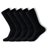 LEALDEALZ kids school socks for boys and girls,Calf Length soft cotton Black uniform socks pack of 5