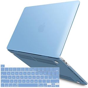 IBENZER MacBook Pro 13 Inch Case 2019 2018 2017 2016 A2159 A1989 A1706 A1708, Hard Shell Case with Keyboard Cover for Apple Mac Pro 13 Touch Bar, Airy Blue, T13ARBL+1B