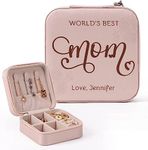 Mother's Day Gift, Personalized Jewelry Box Organizer, Ideal Custom Gift for Mom, Leather Portable Storage Box, Best Mom Gift Idea.