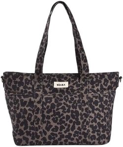 BÉABA Baby Changing Bag Madrid 22L – Diaper Bag Tote, Unisex for Mom and Dad, 11 Pockets, Insulated Pocket, Stroller Clips, Padded Changing Mat – Leopard