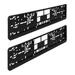 Navaris License Plate Holder (Set of 2) - Fits Any Standard UK or EU License Plate - Car Registration License Number Plate Holder Frame - Black