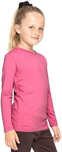Girl's Long Sleeve Crew Neck Top Hot Pink XX-Large