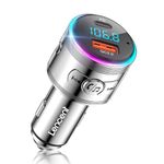LENCENT Car Bluetooth 5.3 FM Transmitter, ALL METAL, PD 30W & QC 3.0 18W Fast Car Charger, Wireless FM Radio Car Kit Bluetooth Car Adapter, Noise Cancelling Hands-Free Call, Hi-Fi Music, 7 LED Lights