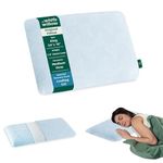 The White Willow Orthopaedic Memory Foam Cooling Gel Ultra Slim Size Bed Pillow for Back and Side Sleeper, with Premium Organic Bamboo Removable Cover - (24 "L x 14" W x 1.5" H) Green