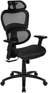 Flash Furniture Ergonomic Mesh Office Chair with 2-to-1 Synchro-Tilt, Adjustable Headrest, Lumbar Support, and Adjustable Pivot Arms in Black