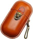 Fanyixuan Handmade Leather Eyeglass Case Hard Shell Retro Men And Women Sunglasses Nearsighted Glasses Hooks Protection Box, Brown, Small