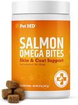 Pet MD Salmon Oil Omega 3 for Dogs - Advanced Allergy & Itch Relief for Dogs - Omega 3 & 6, EPA & DHA, Fish Oil Omega 3 Soft Chews - 120 Count