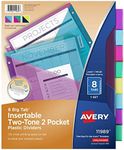 Avery 8 Tab Plastic Binder Dividers