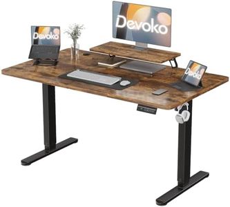 Devoko 160×70cm Escritorio Eléctrico de Altura Ajustable, con Soporte de Monitor, Escritorio de Ordenador, con 2 Funciones de Memoria de Altura, para Dormitorio, Estudio, Oficina
