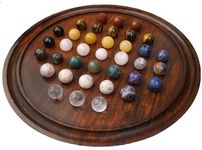 Rosewood Solitaire Board Game Set with 36 Natural Marbles - Authentic Handmade Solitaire Boards | for Adults on Any Occasion (12 inches)