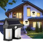 Gesto Solar Wall Light with Motion Sensor – 2 Led Tungsten Waterproof Outdoor Wall Lamp & 3 Modes | 1200mAh Battery, Auto Day Off & Night On | Garden, Fence, Balcony, Patio, Yard & Stair Lighting