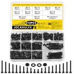 810 Pcs M3 Bolts and Nuts Set, Hex Socket Cap Head Screws Nuts and Bolts and Washers Assortment Kit, Black Hexagon Socket Head Cap Screws, Machine Screws Bolts for Bike Bicycle Motorcycle Repair