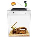 Reptileg Growth tall Terrarium set (PC), 8''*8''*11''with Top Sliding Door Screen Ventilation Reptile Terrariums for Snake, Frog,Insect,Tarantula,Hermit crab，Jumping spider,Iguana,Bearded dragon