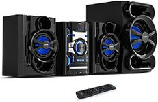 Pyle Wireless Bluetooth Stereo Shelf System - 800w CD & DVD Player for Home Audio, Theater, HD, Mic & AUX Input, MP3, USB, FM Radio, Bass Reflex Speaker, w/Remote Control, Music Sync LED - PHSKR14.5