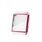 Compatible for Fitbit Ionic Transparent All-Inclusive Screen Case, Soft TPU Frame Cover Shockproof Case Accessory for Ionic (Pink)