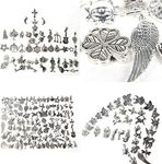 300 Pieces Smooth Tibetan Silver Metal Charms Pendants for DIY Craft Jewelry Making Bracelet Necklace Pendant Earring Accessories