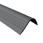 RGPT 52x40mm Bullnose Stair anti slip nosing 46.45" 1.18 Meters length PVC rubber angle step Edge TMW Profiles (Dark Gray)