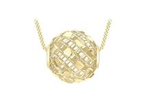 Carissima Gold Women's 9ct Yellow Gold Diamond Cut Mesh Ball Pendant Necklace of Length 46cm