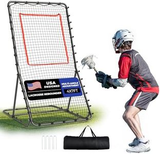 Sturdum Lacrosse Rebounder for Ball Skills, 4x7FT Foldable Lacrosse Rebound for Backyard with 4 Adjustable Angles, Portable Bounce Back Training Net for Lax, Volleyball, Baseball & Soccer Practice