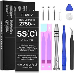 (Upgraded Version) Battery for iPhone 5S/5C, BOANV Ultra High Capacity New 0 Cycle iPhone 5S/5C Battery Replacement with Professional Replacement Tool Kits