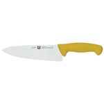 ZWILLING J.A. Henckels Twin Master 8" Chef's Knife | 57 Rockwell Hardness | Ergonomic Non-Slip Synthetic Resin Yellow Handles with Enclosed Tang | Made in Spain