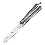 sukevitor Practice Butterfly Knife, Balisong Training Knife, Balisong Trainer Blunt Blade Tool for Beginner Practicing Flipping Tricks, Pocket Practice Training Tool