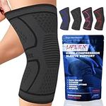 UFlex Athletics Knee Compression Sleeve Support for Women and Men - Knee Brace for Pain Relief, Fitness, Weightlifting, Hiking, Sports - Black, Small