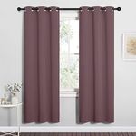 NICETOWN Bedroom Curtain Panels Blackout Draperies, Dry Rose, 1 Pair, 34 by 72-inch, Thermal Insulated Solid Grommet Blackout Curtains/Drapes