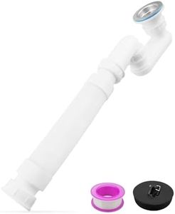 Nahntaipy Bathtub Shower Drain Pipe, Low Profile 1-1/2" P Trap Fit for Freestanding Bathtubs and RV Bathtubs