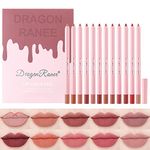 Dulele 12 Colors Matte Lip Liner Set, Professional Makeup Slim Lipstick Pen, Moisturising & Smooth Lip Pencils, High Pigmented Longwear Rich Creamy Lip Colors