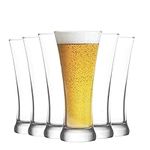 LAV 6x Clear 380ml Sorgum Craft Beer Glasses - Small Lager Ale Cider Pilsner Drinking Half Pint Glass Pub Cup Set