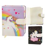 FunBlast Unicorn Notebook Diary for Kids Pocket Diary with Lock, A6 Size Notepad for College Students (Pack of 2 Pcs ; Random Color)