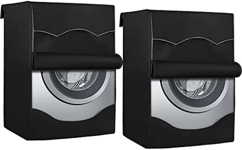 Royxen 2 Pack Washer and Dryer Covers, 2022 Newest Model Waterproof and Dust Proof Fit for Most Front-loading Machine, 27"W x 33"D x 39"H (420D Oxford Fabric (Black))