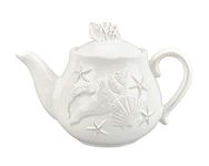 Blue Sky Ceramics Laguna Coastal Teapot White, Multi