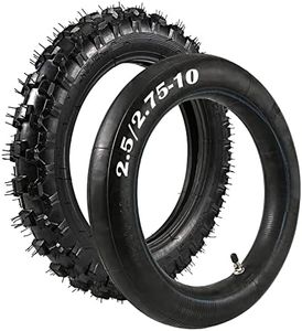 2.5-10 Dirt Bike Tire, 2.5-10" Off-Road Tire and Inner Tube Set, 2.50/2.75-10 Dirt Bike Replacement Inner Tubes, Compatible with Honda XR50/CRF50, Suzuki JR50/DRZ70, and Yamaha PW50