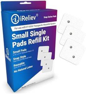 iReliev Wireless Small Electrode Pads Refill Kit, (12) 2.75" x 2.75" Electrode Pads, Fits Wireless TENS Unit + Muscle Stimulator Model ET-5050, HD-5050, PRO-1000 Therapeutic Wearable System