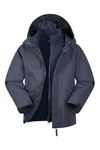 Mountain Warehouse Fell Kids 3 in 1 Jacket - Water-Resistant Triclimate Raincoat, Detachable Inner Coat & Packaway Hood - For Walking, Hiking & Outdoors Navy Kids Size 5-6 Years