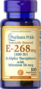 Puritan's Pride Vitamin E-with Selenium 400 IU Natural 100 RR Softgels