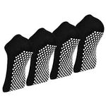 Pilates Ballet Barre Yoga Socks 4 Pack Non Skid Slip Sticky Grippers Socks for Women