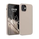 kwmobile Case Compatible with Apple iPhone 12 / iPhone 12 Pro Case - Soft Slim Protective TPU Silicone Cover - Beige Matte