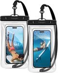 Spigen Aqua Shield Floating Waterproof Cover Case A610, IPX8 Waterproof Phone Case for iPhone 15 Pro Max and More, Samsung Galaxy S24 Ultra, Pixel 7a and up to 8.2inch - Crystal Clear(2 Pack)