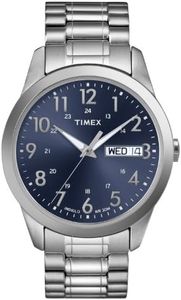 Timex Men's South Street Sport 36mm Watch Box Set, Silver-Tone/Blue, Classic