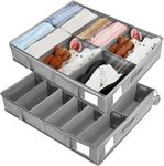 Dntorx 2 Pack Under Bed Shoe Storage Organizer with Adjustable Dividers Can be Assembled at Will Sturdy Underbed Shoe Storage Box Bins Clear Cover Up To 24 Pairs of Shoes